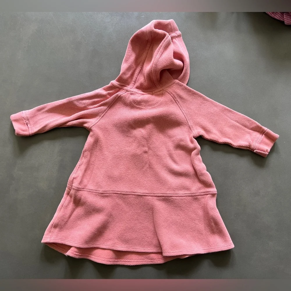 Ralph Lauren Pink Kids Hooded Sweatshirt Dress Sz 18M